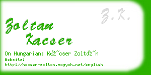 zoltan kacser business card